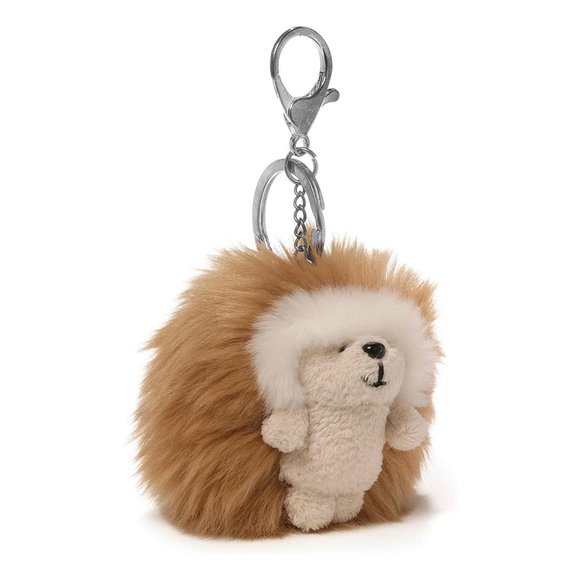 Gund Accessories - Hedgehog Soft Poof Keychain Bag Charm Light Brown